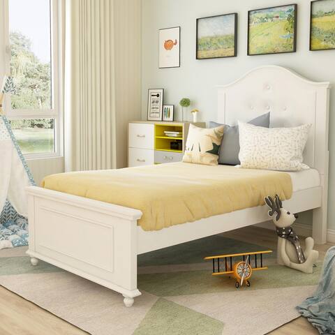 Furniture of America Dole Traditional Solid Wood Tufted Platform Bed