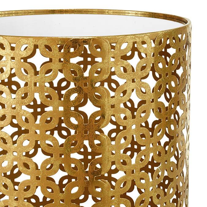 Set of Two Round Gold Nesting Tables