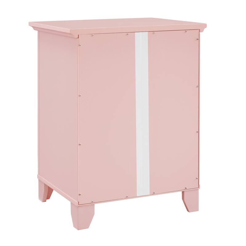 Linon Winnie Rose Small Cabinet with Mirrored Door