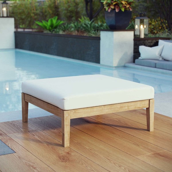 Bayport Outdoor Patio Teak Ottoman. Opens flyout.
