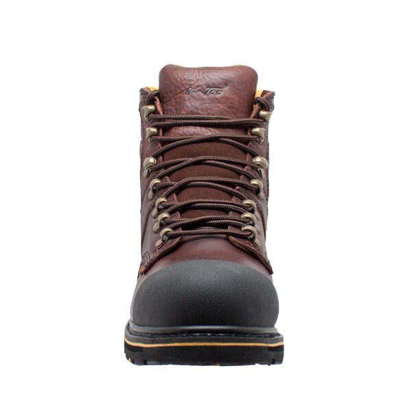 dark brown work boots