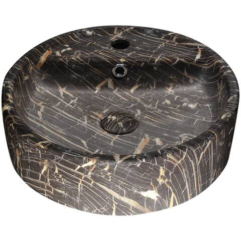ANZZI Rhapsody Series Ceramic Vessel Sink in Neolith Marble Finish