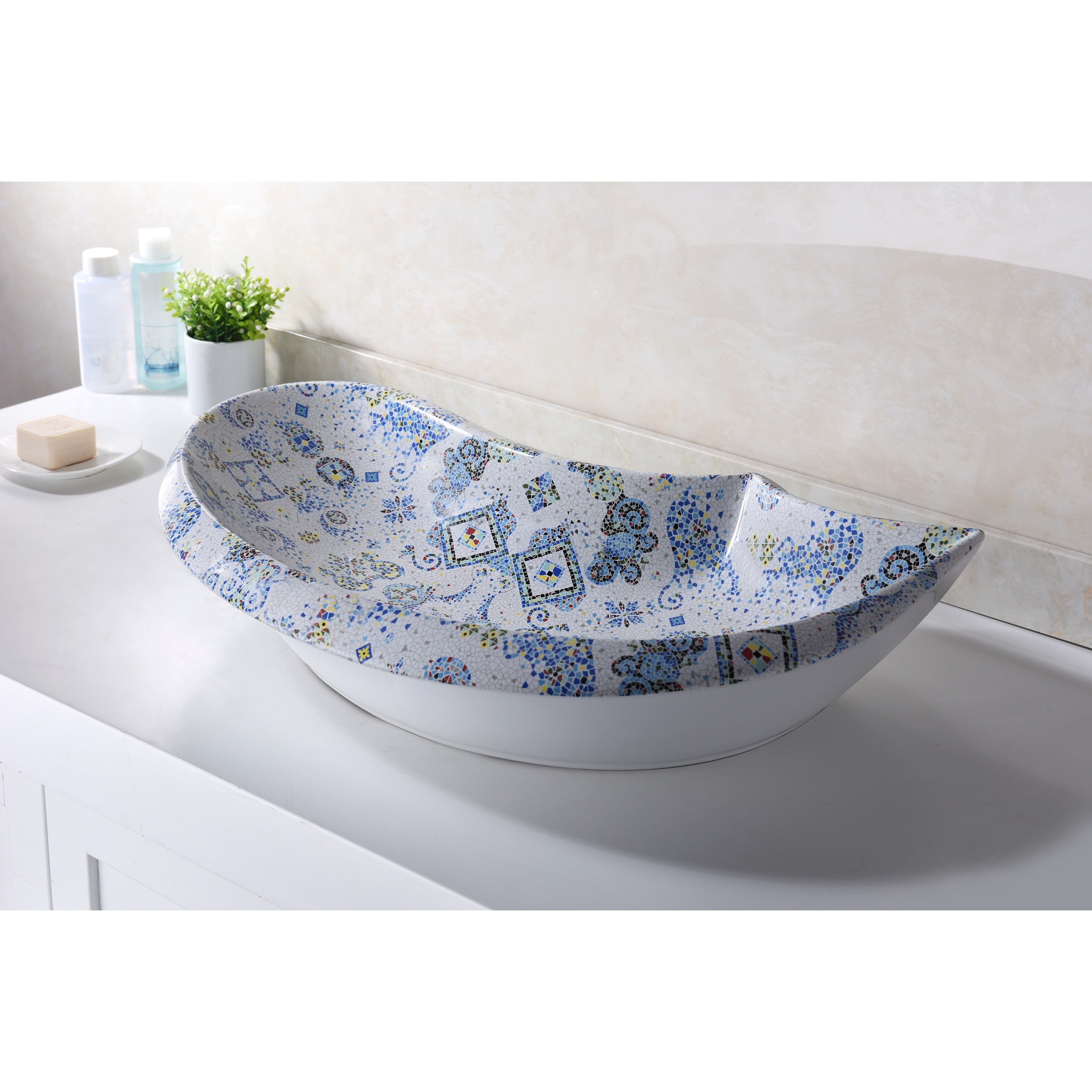 ANZZI Byzantian Series Ceramic Vessel Sink in Byzantine Mosaic