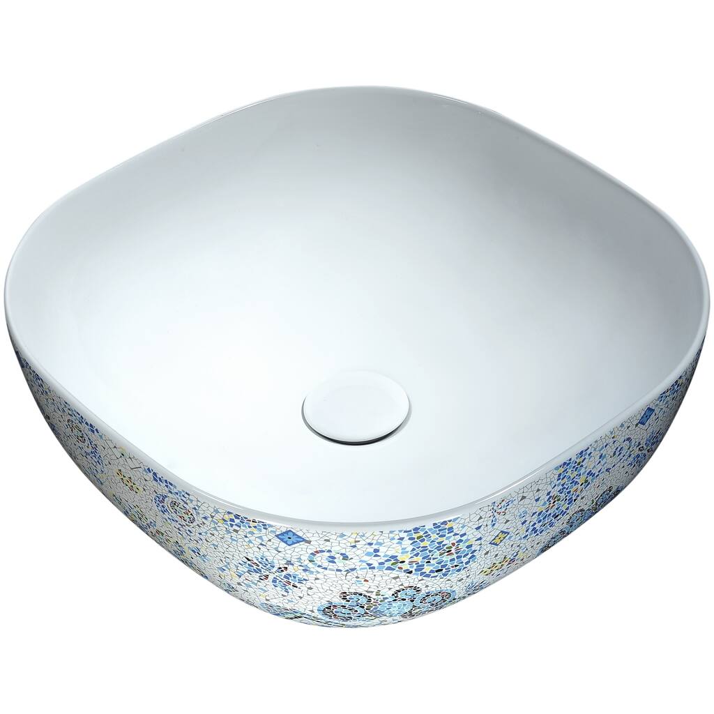 ANZZI Byzantian Series Ceramic Vessel Sink in Byzantine Mosaic Finish