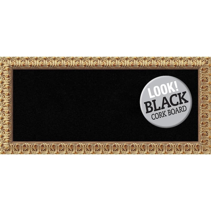 Framed Black Cork Board, Florentine Gold