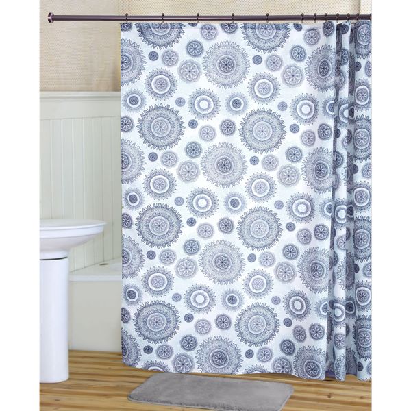 Shop RT Designers Collection Scallop Printed Canvas Shower Curtain and ...