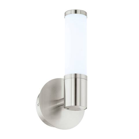 Eglo Palmera 1-light Satin Nickel LED Wall Sconce with Opal Glass