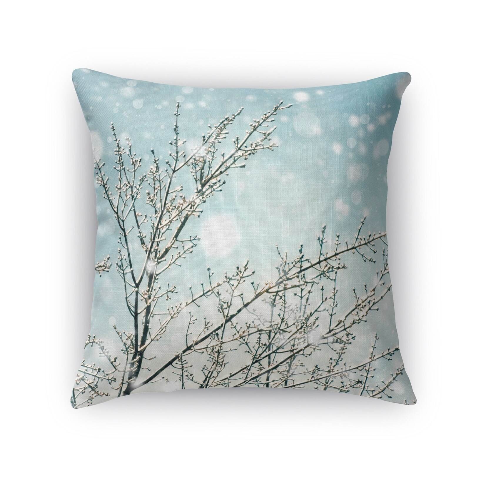 Shop Kavka Designs Blue White Brown Icy Branches Accent Pillow
