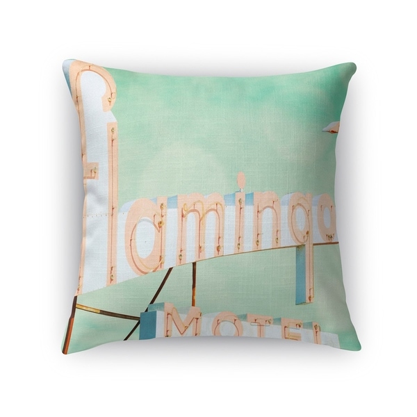 Kavka Designs pink/ blue/ green flamingo accent pillow with insert