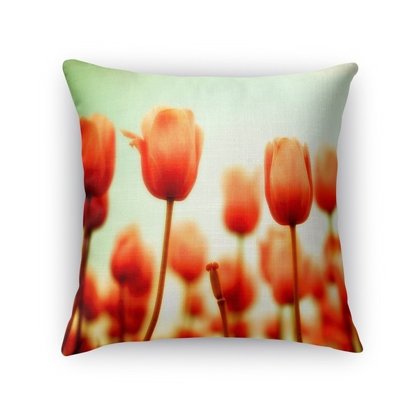 Kavka Designs rose/ red/ green/ blue red square accent pillow with insert