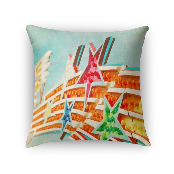 Kavka Designs orange/ blue/ pink/ green shooting stars accent pillow with insert