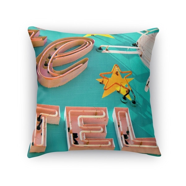Kavka Designs blue/ pink/ yellow/ white tel accent pillow with insert