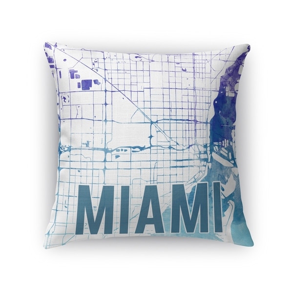 Kavka Designs blue/ purple/ white miami purple sunset front accent pillow with insert