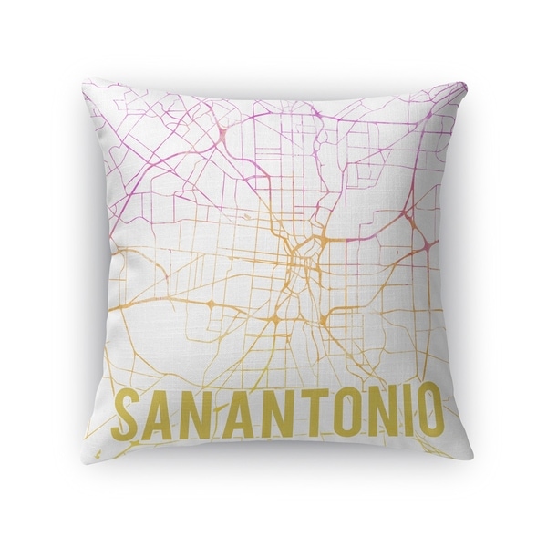 Kavka Designs pink/ purple/ gold/ white san antonio pink sunset front accent pillow with insert