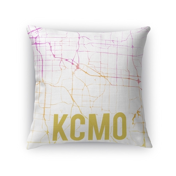 Kavka Designs pink/ purple/ gold/ white kcmo pink sunset front accent pillow with insert