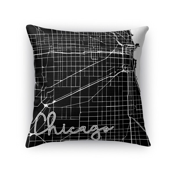 Kavka Designs black/ white chicago accent pillow with insert