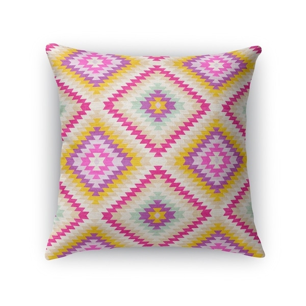 Kavka Designs ivory/ pink/ gold/ purple dakha ivory accent pillow with insert