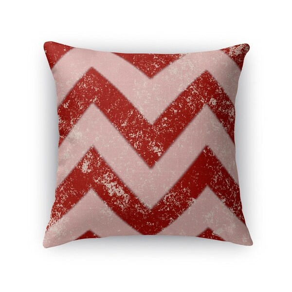 Kavka Designs red/ pink candy cane chevron accent pillow with insert