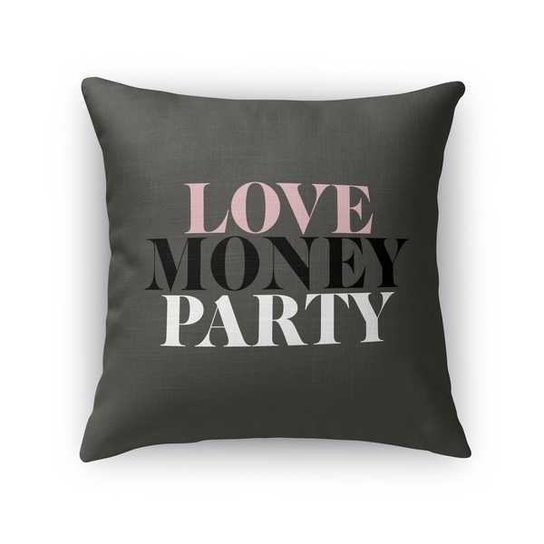 Kavka Designs black love money party accent pillow with insert