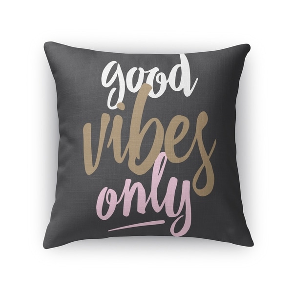 Kavka Designs black good vibes only black accent pillow with insert