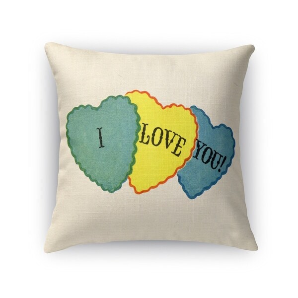 Kavka Designs green/ yellow/ blue/ red i love you accent pillow with insert
