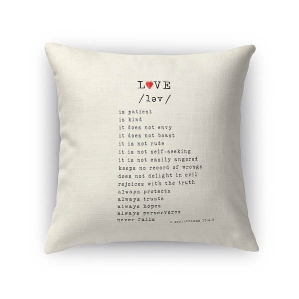 Kavka Designs red/ black love is accent pillow with insert