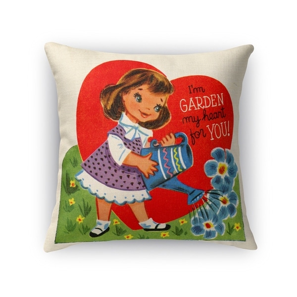 Kavka Designs red/ green/ blue/ purple garden my heart for you accent pillow with insert