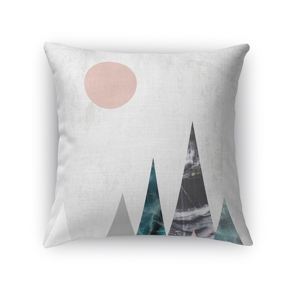 Kavka Designs pink/ blue/ green/ ivory mountains accent pillow with insert