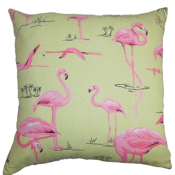 Qusay Animal Print Floor Pillow Green Pink Overstock 16937829