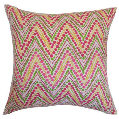 Maesot Zigzag Floor Pillow Pink Green