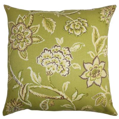 Walcott Floral Outdoor Floor Pillow Green