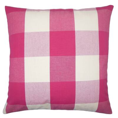 Pyralis Plaid Floor Pillow Berry
