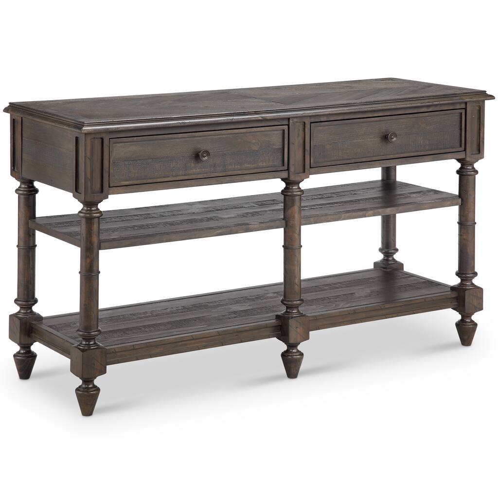 Beacon Falls Rustic Traditional Weathered Chocolate Console Table