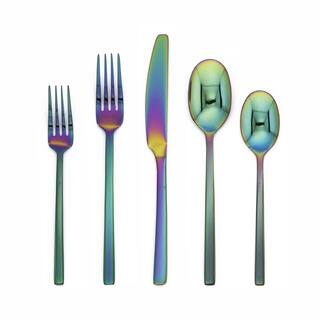 Blue Handle Flatware Sets Online At Our Best Cambridge Silversmiths Beacon Rainbow Mirror Stainless Steel 20 Piece Flatware Set