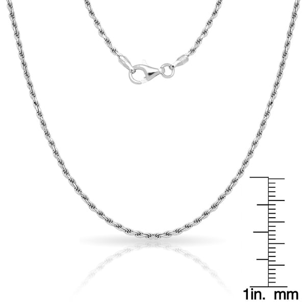 Italian .925 Sterling Silver 1.5mm Rope Chain Necklace available 16-30 inches /…