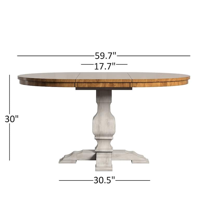 Eleanor Antique White Extending Oval Wood Table Panel Back 5-piece Dining Set by iNSPIRE Q Classic