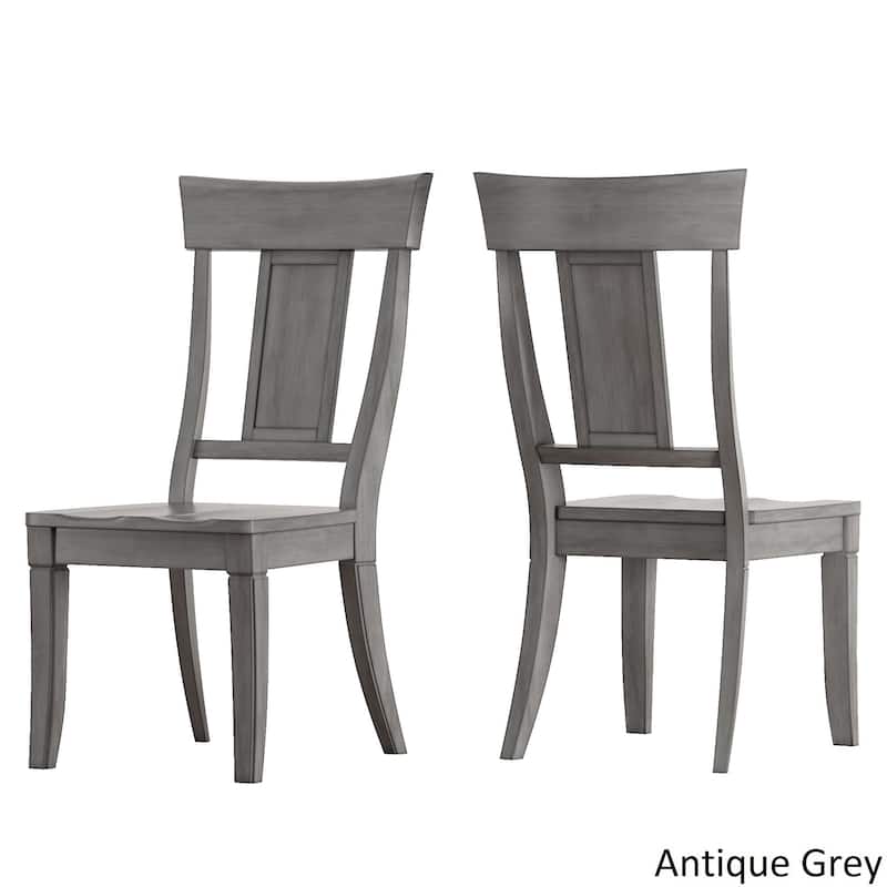 Eleanor Black Extending Oval Wood Table Panel Back 5-piece Dining Set by iNSPIRE Q Classic - Antique Black Table - Antique Grey Chairs
