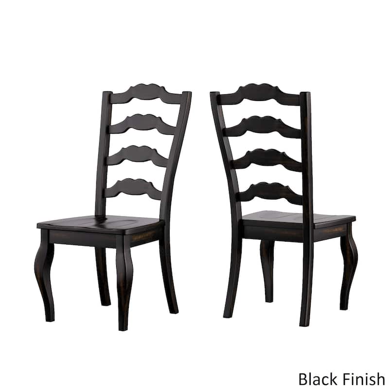 Eleanor Black Extending Oval Wood Table French Back 5-piece Dining Set by iNSPIRE Q Classic - Antique Black Table - Antique Black Chairs