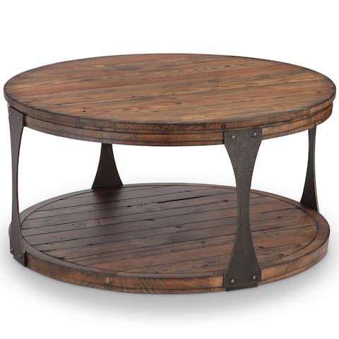 Montgomery Industrial Reclaimed Wood Coffee Table with Casters