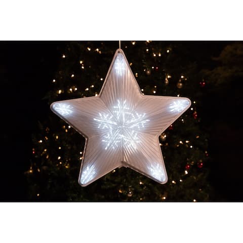 Alpine 3D Star Hanging Decoration w/ 60 LED Lights and 6 Functions, 19 Inch