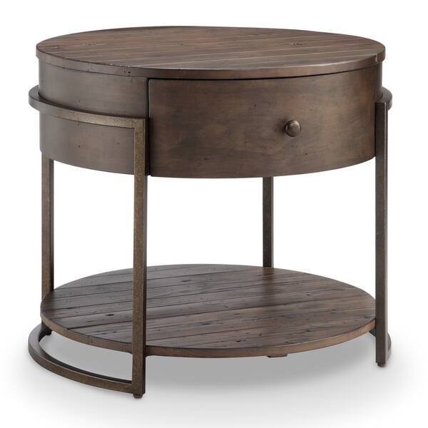 Shop Kirkwood Modern Rustic Dark Whiskey Reclaimed Wood Round