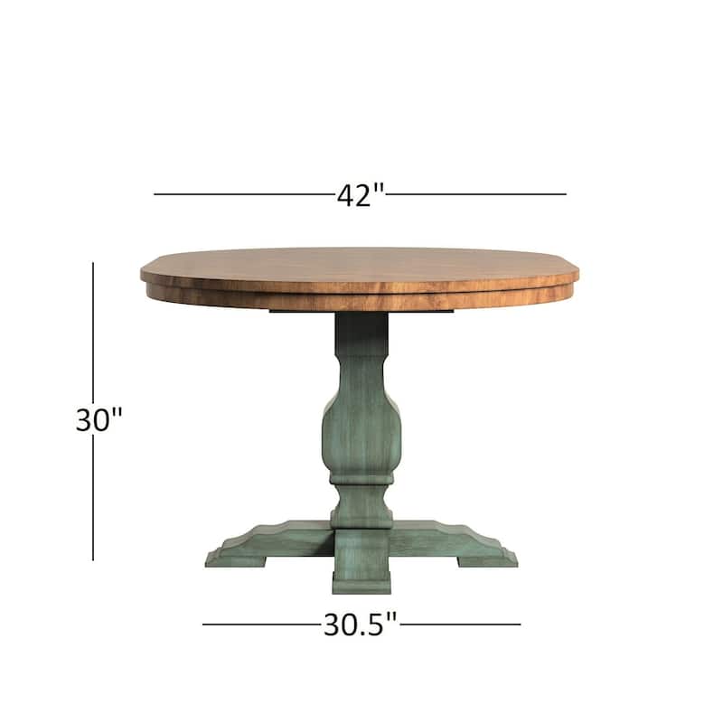 Eleanor Sage Green Extending Oval Wood Table Panel Back 5-piece Dining Set by iNSPIRE Q Classic