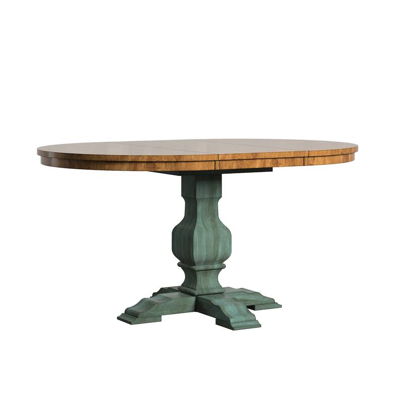 Eleanor Sage Green Extending Oval Wood Table French Back 5-piece Dining Set by iNSPIRE Q Classic