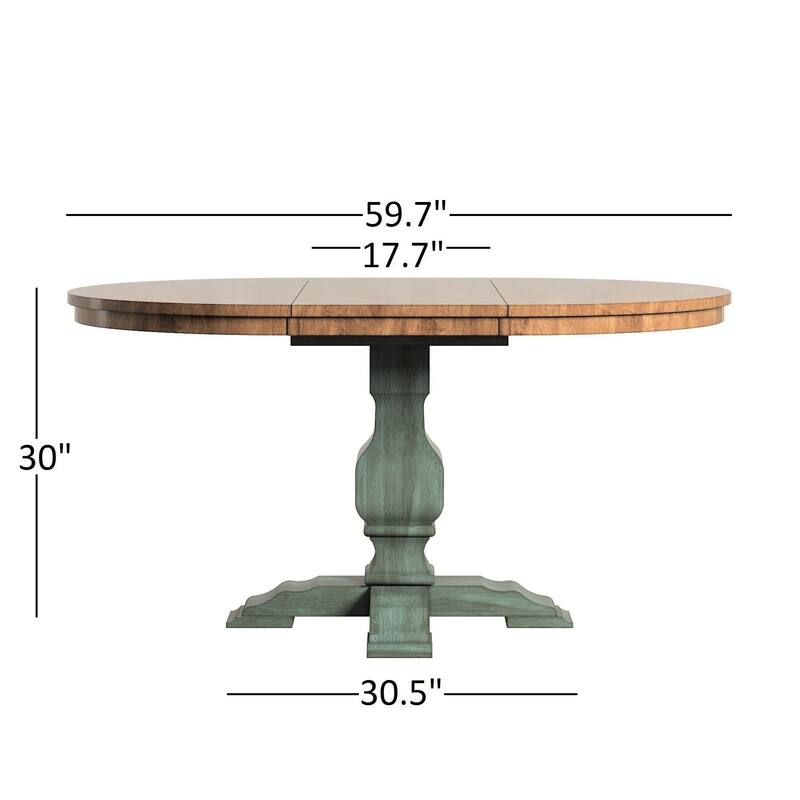 Eleanor Sage Green Extending Oval Wood Table French Back 5-piece Dining Set by iNSPIRE Q Classic