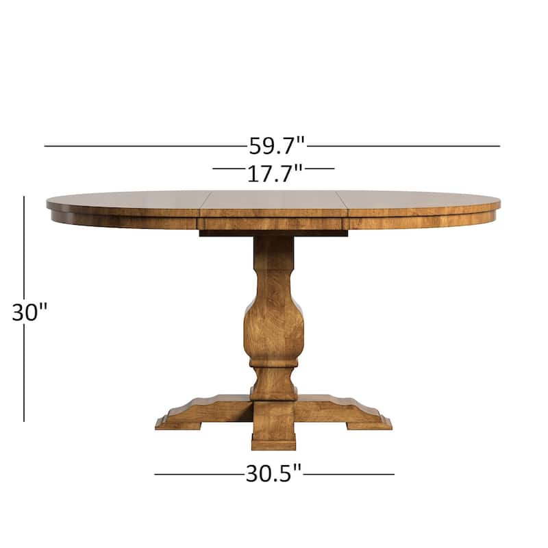 Eleanor Oak Extending Oval Wood Table Slat Back 5-piece Dining Set by iNSPIRE Q Classic