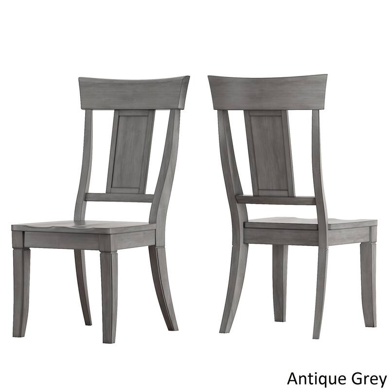 Eleanor Oak Extending Oval Wood Table Panel Back 5-piece Dining Set by iNSPIRE Q Classic - Oak Table - Antique Grey Chairs