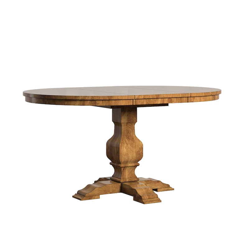 Eleanor Oak Extending Oval Wood Table Panel Back 5-piece Dining Set by iNSPIRE Q Classic