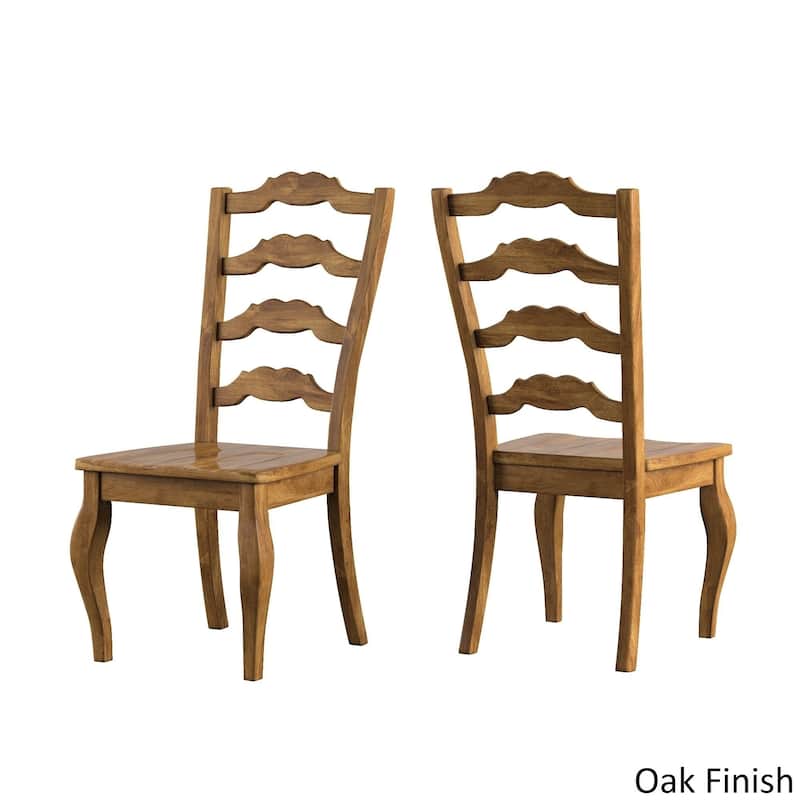Eleanor Oak Extending Oval Wood Table French Back 5-piece Dining Set by iNSPIRE Q Classic - Oak Table - Oak Chairs