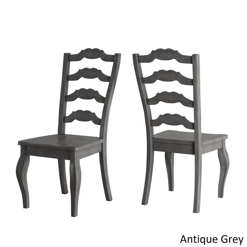 Eleanor Oak Extending Oval Wood Table French Back 5-piece Dining Set by iNSPIRE Q Classic - Oak Table - Antique Grey Chairs