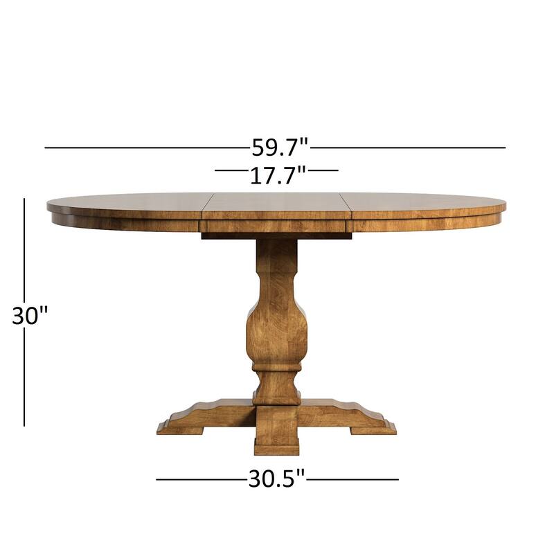 Eleanor Oak Extending Oval Wood Table French Back 5-piece Dining Set by iNSPIRE Q Classic